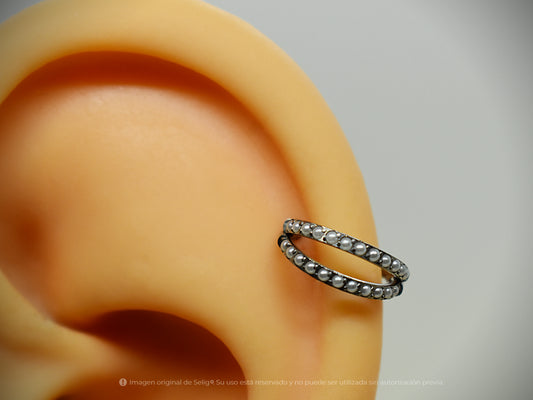 Argolla Torsión Perla - Conch/Helix