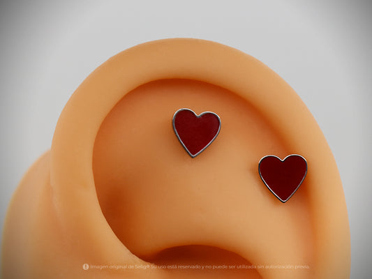 Piercing Corazón Red - Ear