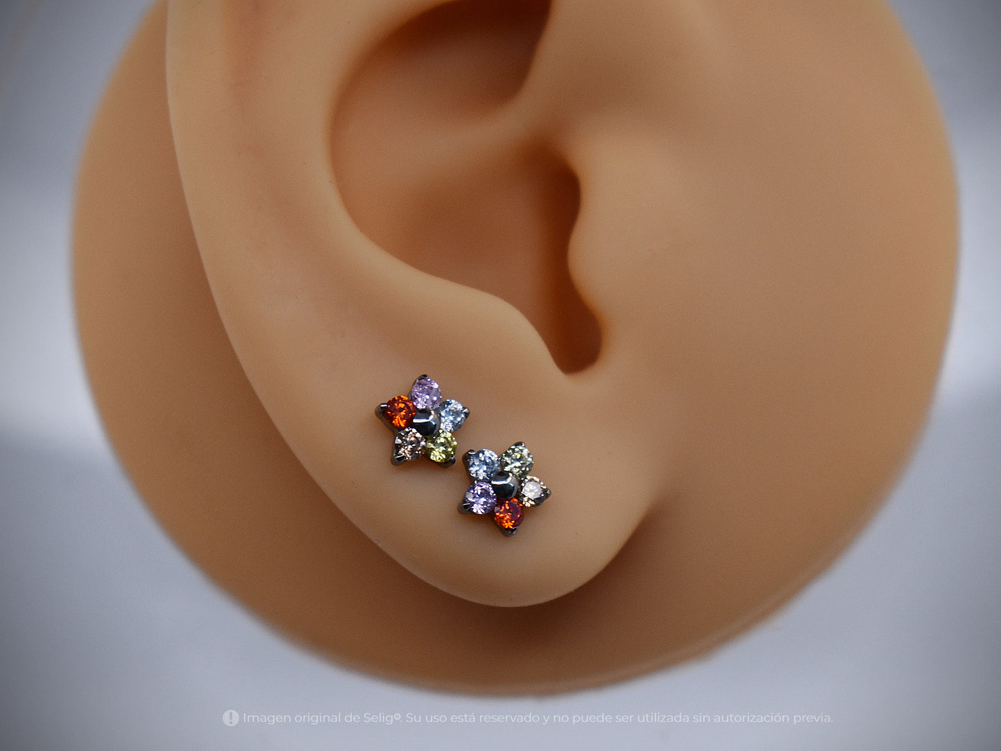 Pendientes Flower Color - Ear