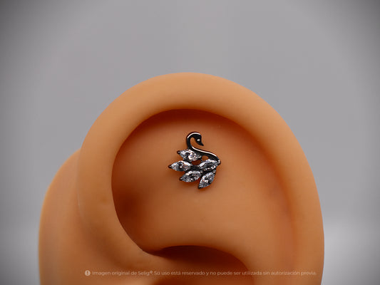 Piercing Cisne circón - Helix/Flat