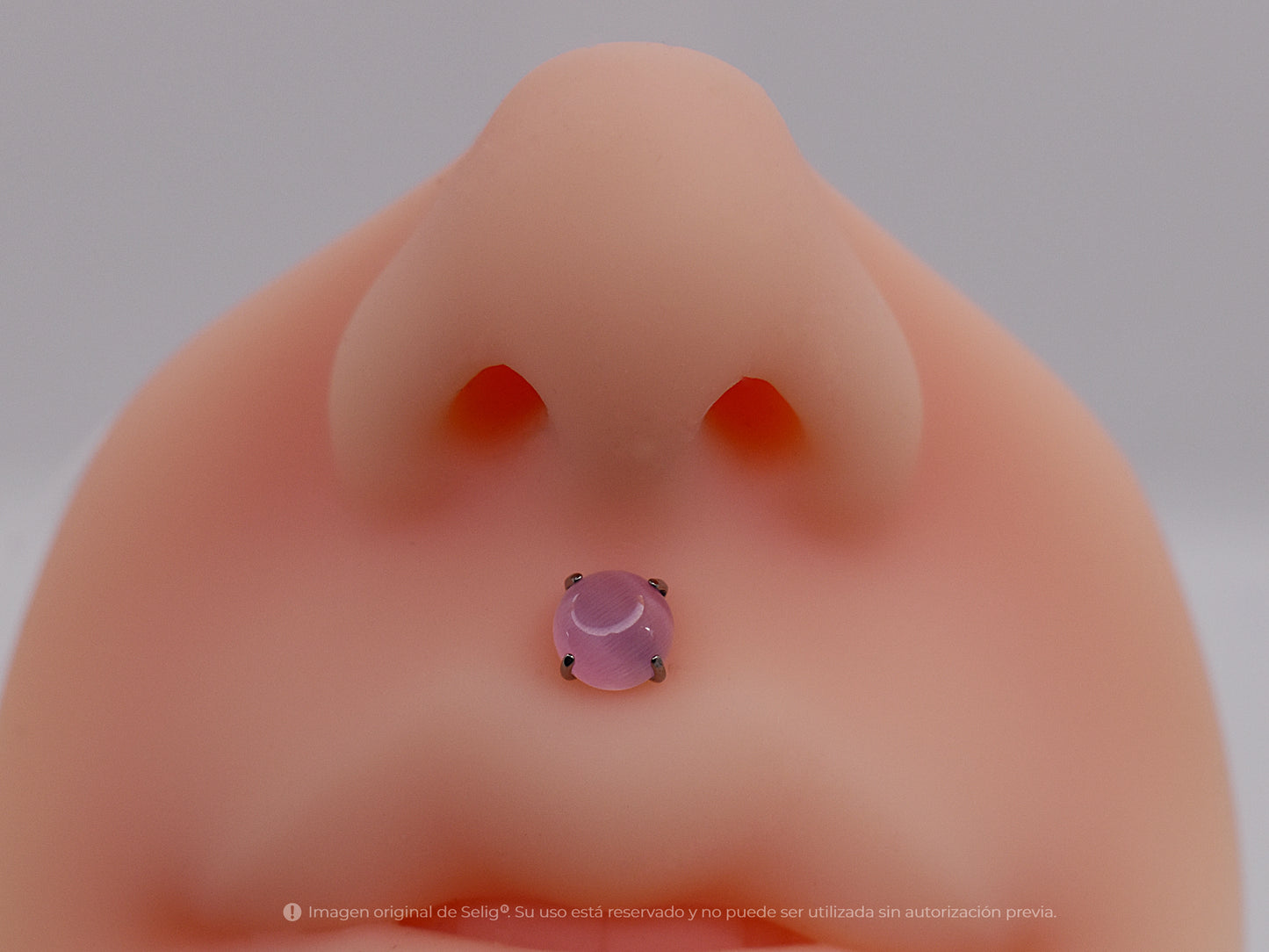 Piercing pink stone - medusa
