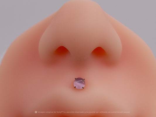 Piercing pink stone - medusa